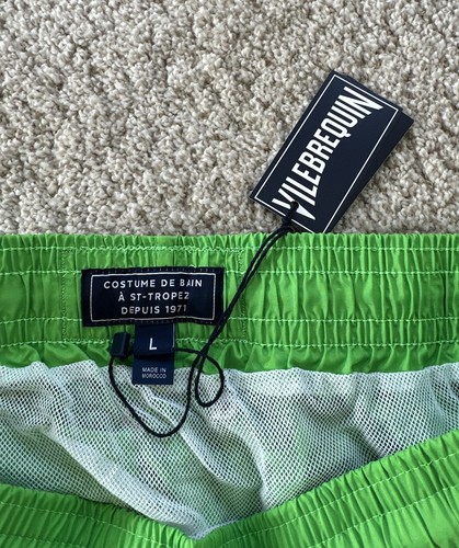 NWT 100% Authentic Vilebrequin OKOHINA Long Swim Shorts- GREEN - L - MEN - LARGE - Picture 5 of 8