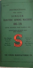 Singer 66-18 Electric Sewing Machine Owner's Manual Instruction Booklet 1941