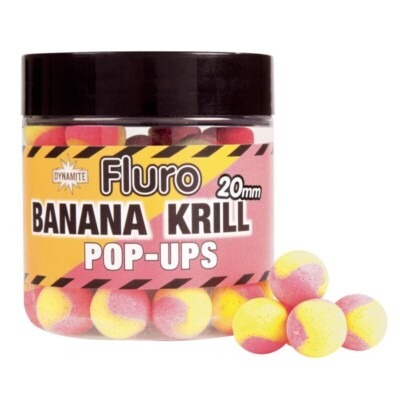 Dynamite Baits Fluro Two Tone Pop Ups 15mm Banana & Krill