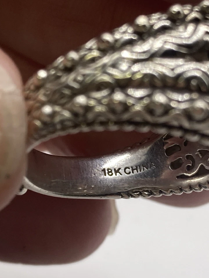 Anillo Barbara Bixby Topacio Transparente/Blanco Firma Flor .925 18k Talla 10 Declaración Foto 3 de 4