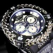 Invicta Reserve Shaq Hercules White MOP Black Steel Swiss Mvt Watch 56mm New