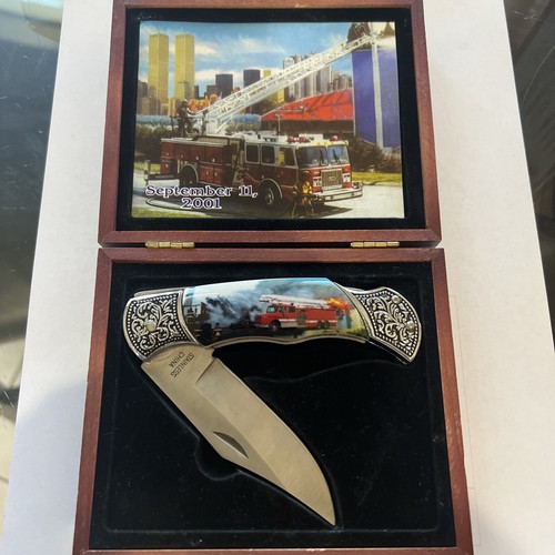 Pocket Knife Firefighter 9-11 Themed with display box | eBay