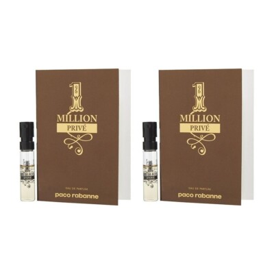 2X Paco Rabanne 1 One Million Prive Eau de Parfum EDP Sample Vial 0.05 oz/1.5ML