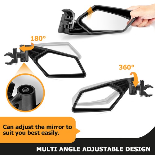 Side Mirrors W/LED Turn Lights+Plug & Play Wire For Polaris RZR RS1/PRO XP/PRO R - Foto 7 di 14