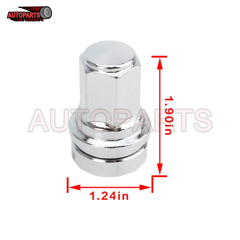 32x Wheel Lug Nuts Steel M14*1.5 For 2017-2024 Ford F- Super Duty HCPZ-1012-B - Изображение 3 из 4