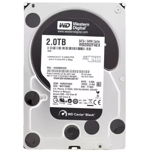 Disque Western Digital WD2002FAEX 2 To 7,2 K 64 Mo SATA III 3,5''