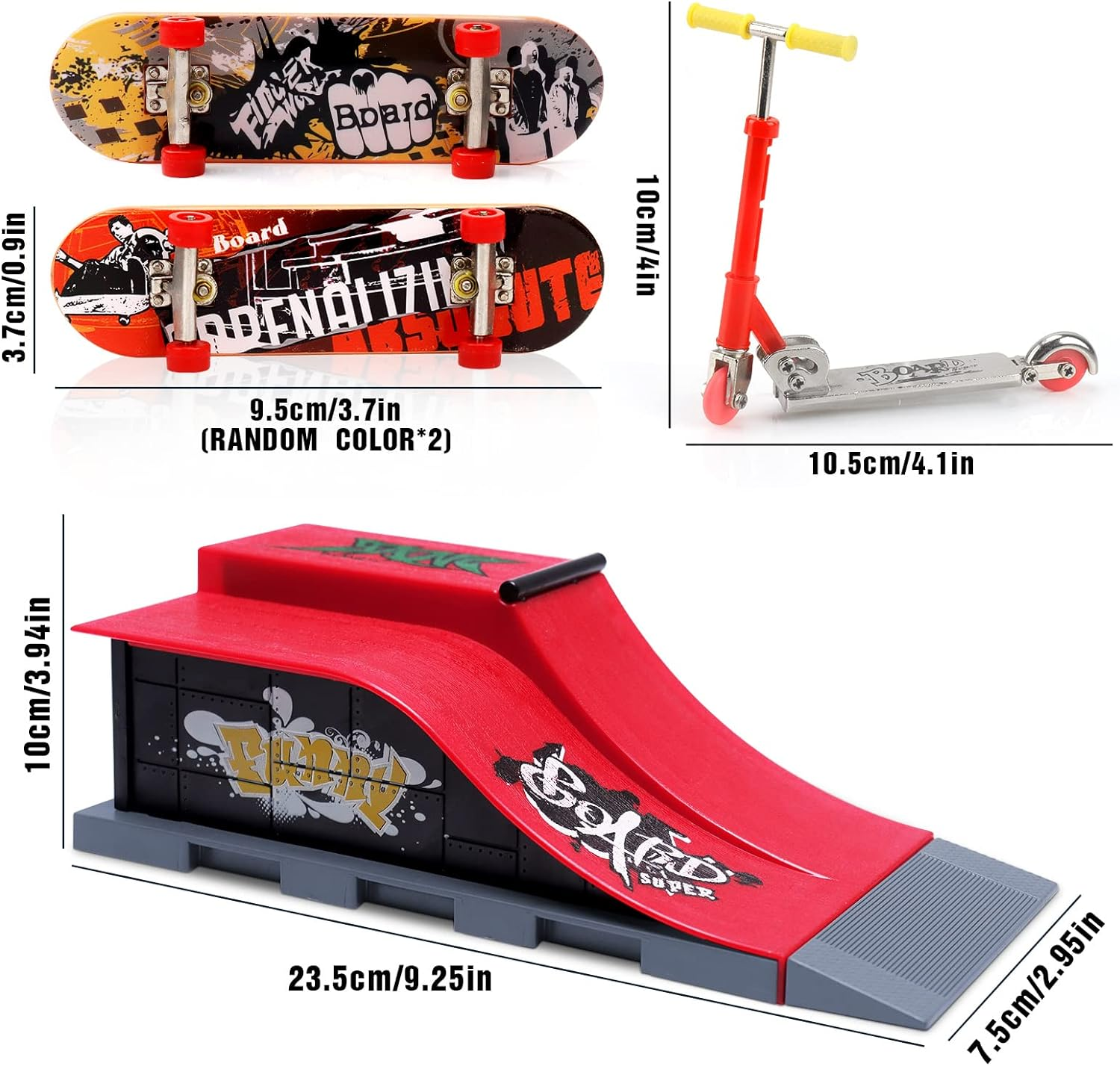 Mini Finger Skateboard Ramp Set, Fingerboard Skateboard Skate Park Deck