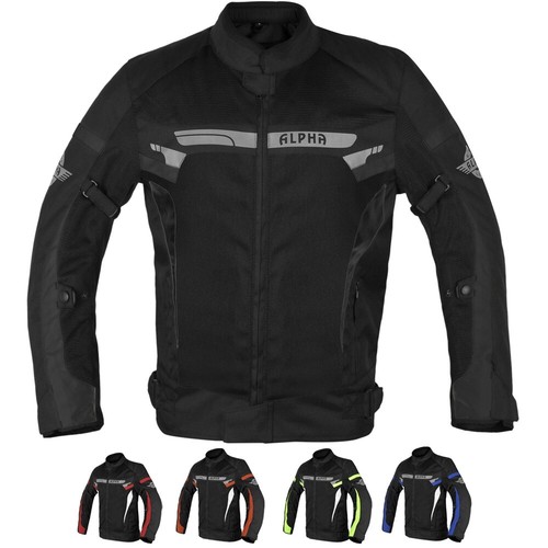 CHAQUETA DE MOTOCICLETA DE MALLA PARA HOMBRE ALPHA MOTOCICLISTA CE ARMADURA CARRERAS  - Imagen 1 de 42