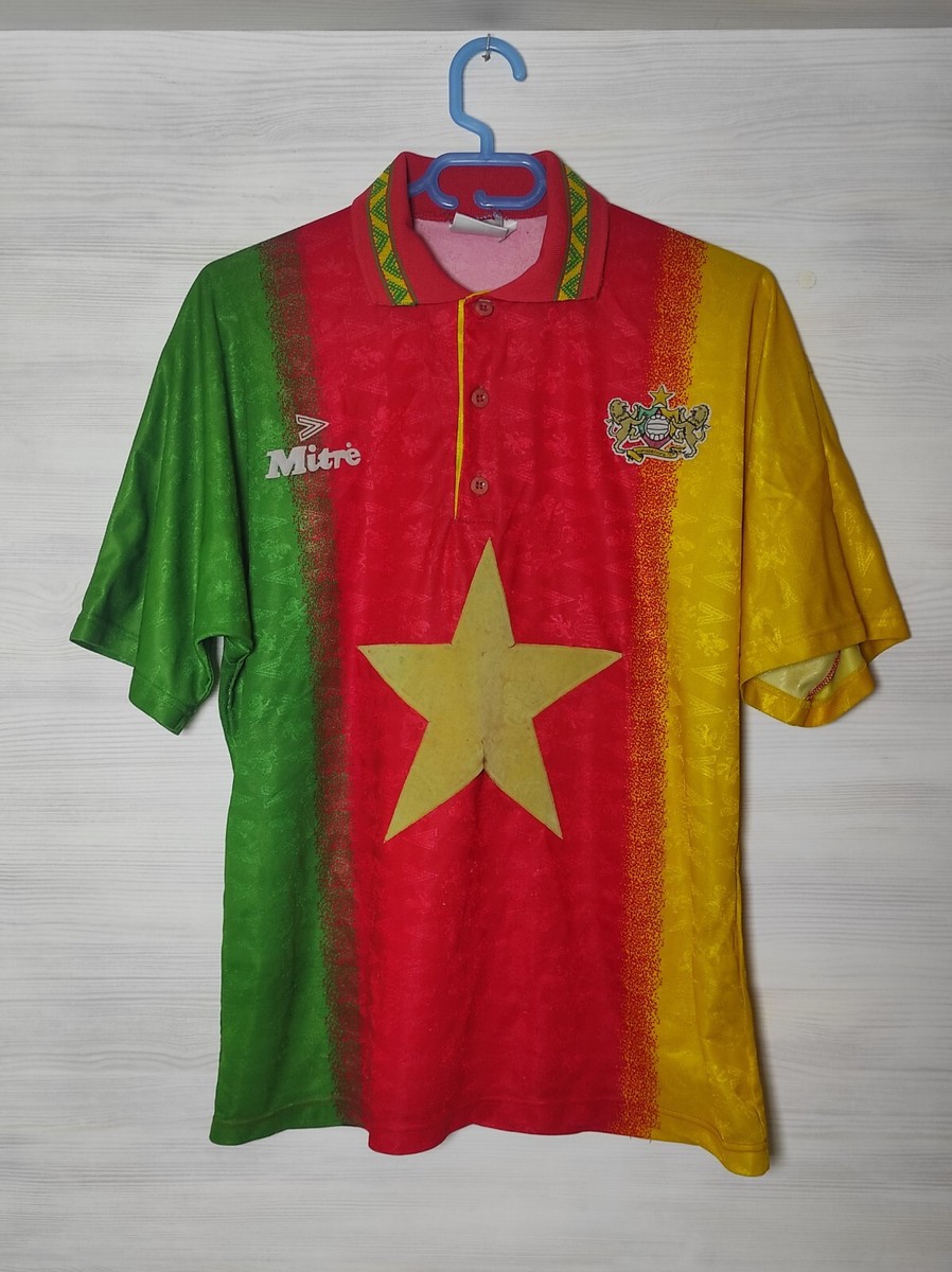 CAMEROON NATIONAL TEAM 1994 HOME SHIRT MITRE SOCCER SIZE M/L 42/44