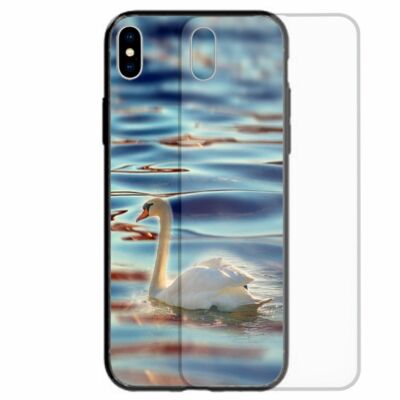 For Samsung Galaxy Note Phone Glass Back Case - White Swan on Still Water GC04