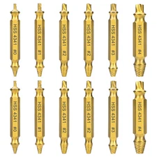 12pcs Broken Bolt Remover Fast Damaged Screw Extractor Speed Out Drill Bits Tool