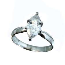 1ct Cubic Zirconia Marquise Shape CZ .925 Sterling Silver Ring Size 5,6,7,8,9,10