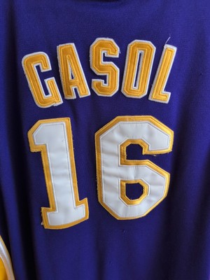 Adidas Men's Purple Lakers Jersey Number 16 Pau Gasol NBA Size 56