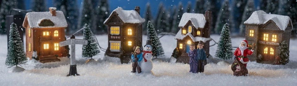 Weihnachtsstadt Winterlandschaft Weihnachtsdorf Weihnachts Deko Weihnachtshaus - Bild 2 von 2