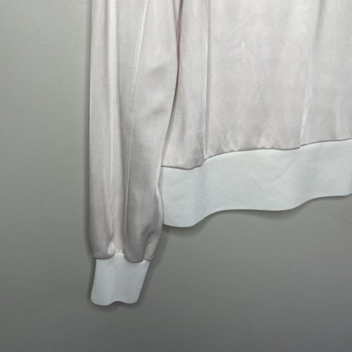 CLUB MONACO 1/2 Zip Pullover Women Large Pink Satin Viscose - Picture 3 of 9