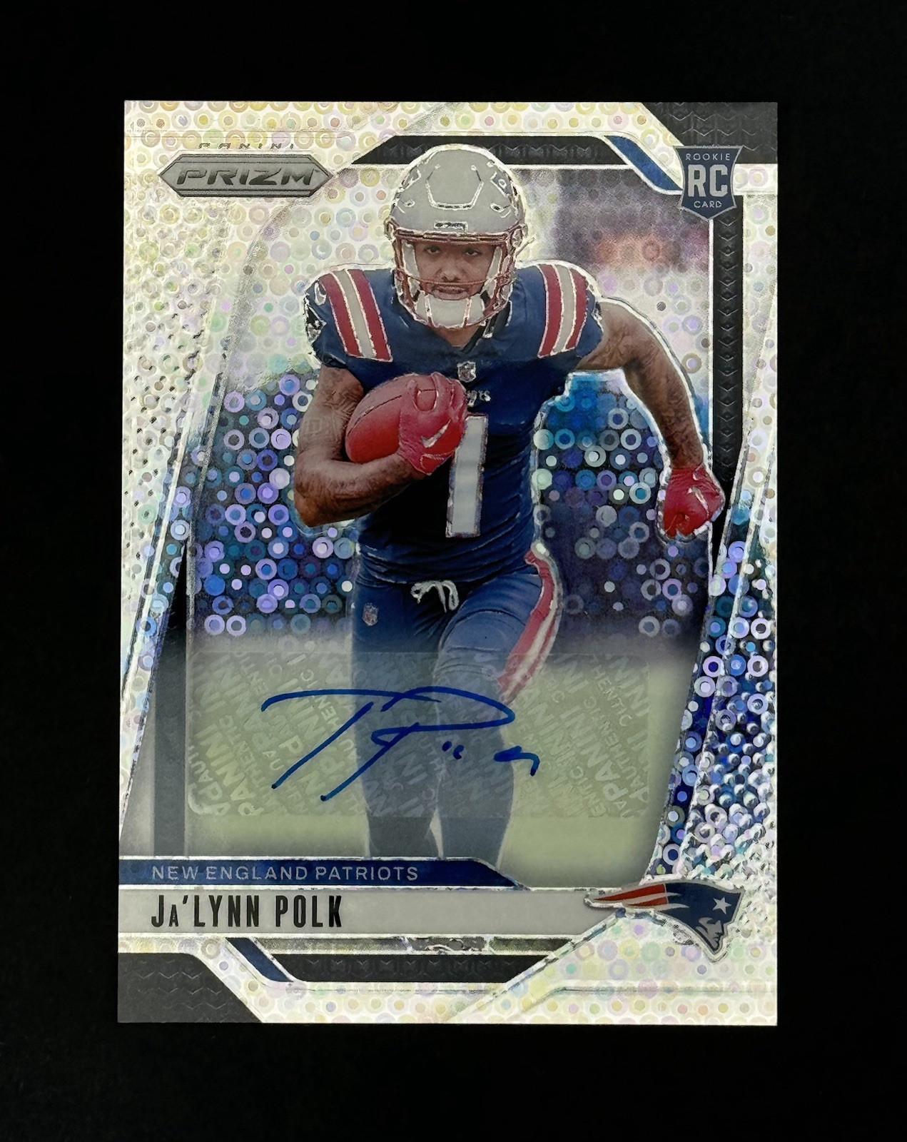 2024 Panini Prizm Ja'Lynn Polk No Huddle Rookie Autograph / Auto (Patriots)