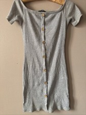 Fashion Nova Button Down Dress Gray Size Small