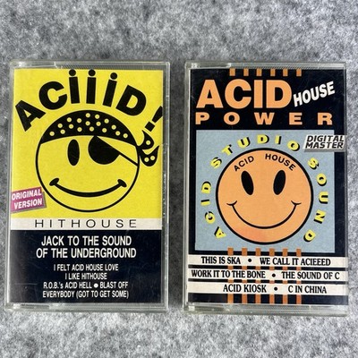 Vintage Acid House Cassette Tape Lot Hithouse Jack Underground Smiley Face Rave