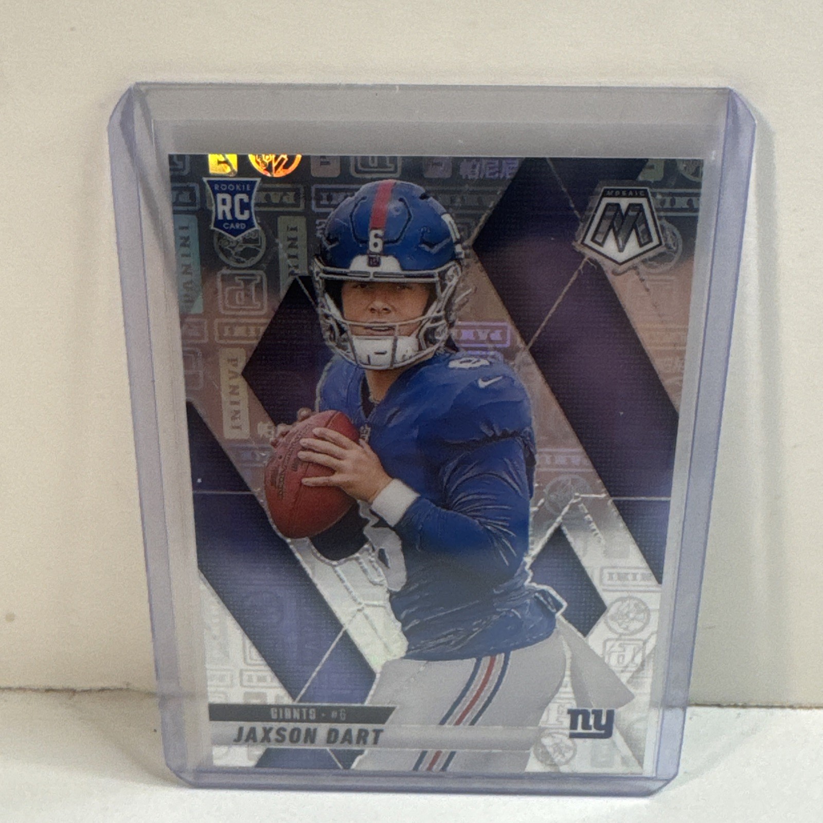 Jaxson Dart 2025 Panini Mosaic Silver Knight Prizm 71/149 Giants #362