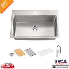 Kohler Provo 33" Dual Mount Single-bowl Workstation Kitchen Sink Kit