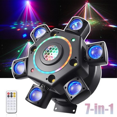 6 Arm Moving Head Light RGBW Beam Laser Disco Ball Light DJ Stage Lighting DMX
