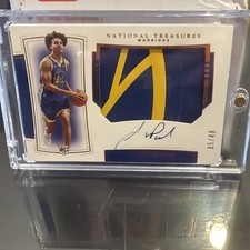 2019-20 Jordan Poole Rookie Patch Auto National Treasures RPA /49 Nasty Patch
