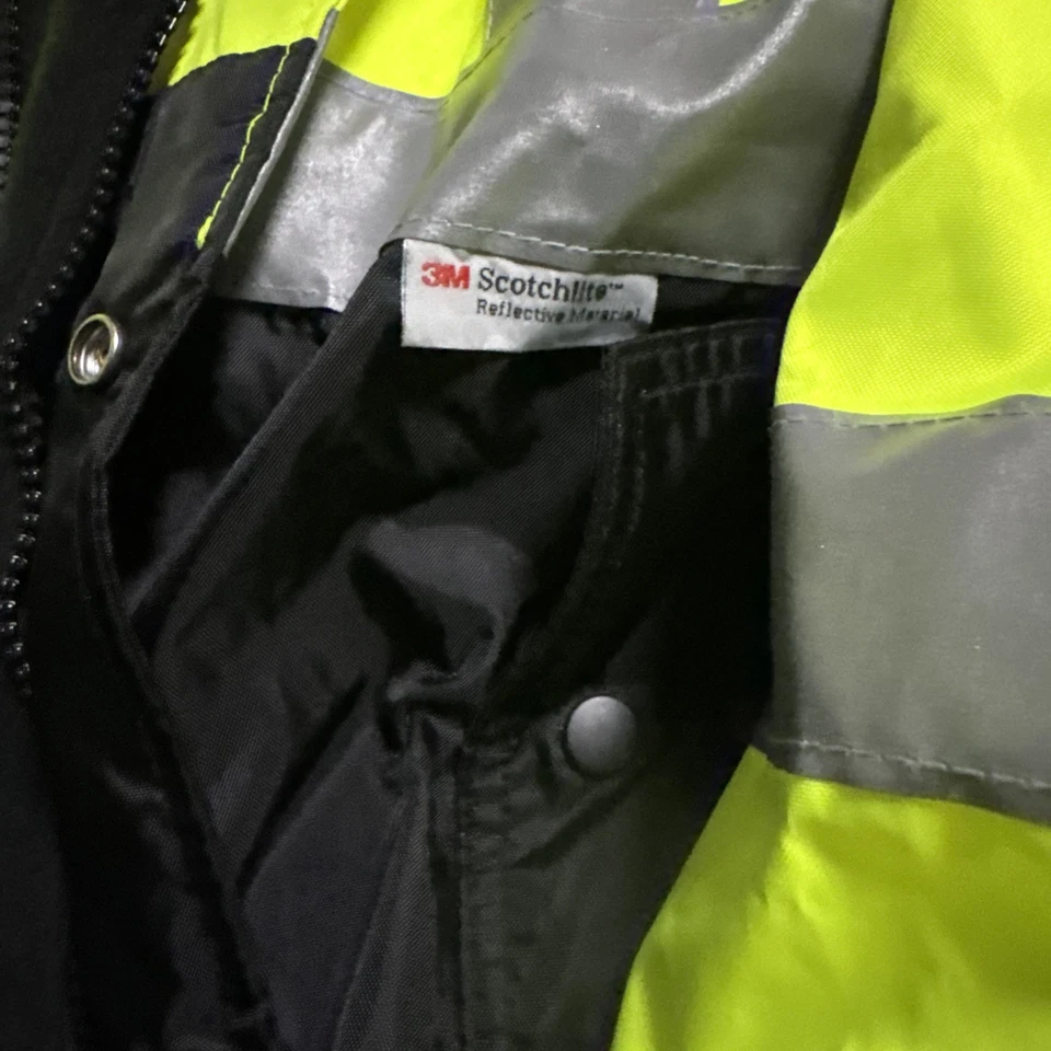 Chaqueta Linesman Alta Visibilidad 3M Invierno Aislada Pesada Amarillo Reflectante 3XL Foto 3 de 4
