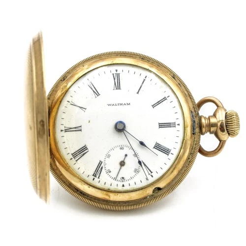Antique Waltham 7j Grade: No.1 Double Hunter Case Men's Pocket Watch #WB4080-1