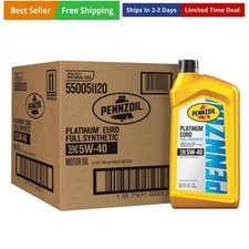 Platinum Euro Full Synthetic 5W-40 Motor Oil, 1 Quart 6 Pack 62.33 per gallon