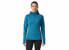 Patagonia Capilene Thermal Weight 1/4 Zip Hoodie Blue Polartec Womens