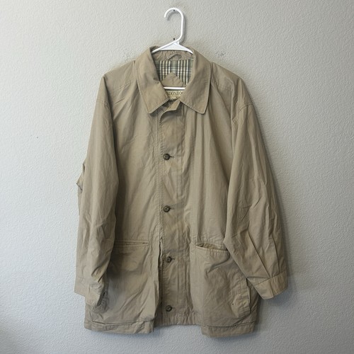 London Fog, Vintage 80s 90s London Fog Tan Field Jacket Car Coat Men’s Size XL Srilanka