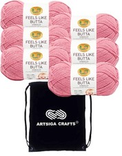 Lion Brand Feels Like Butta Dusty Pink 215-140 6-Skeins - Same Dye Lot Worsted