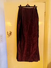 Vintage Ariella Dark Purple Crease Effect Lined Maxi Skirt in Size 6