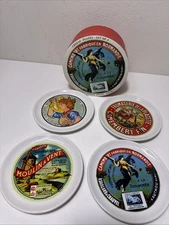 Vintage Set of 4 Cheese Plates Face Porcelain Snack Dessert Plate Set 