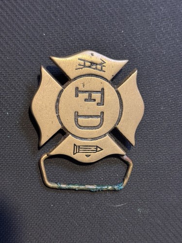 Firefighter 1910 Seagrave Fireman Fire Truck Brass BTS