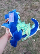 FAO Schwarz  Royal Blue  Plush Dragon with wings