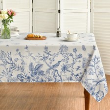 Spring Tablecloth 60 x 120 Inch Rectangular Hand-Drawing Flowers