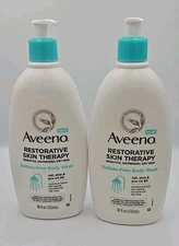 Lot of 2 Aveeno Restorative Skin Therapy Body Wash Sulfate Free 18 fl oz