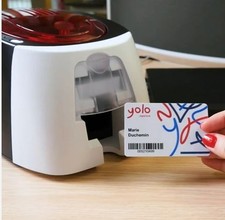 Evolis Badgy 200 Color ID Card Printer Badge Studio Software with accesories