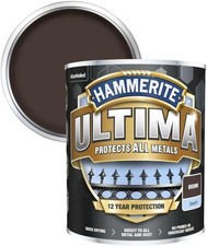 Hammerite Ultima Smooth Matt Protects All Metal Paint  750ml Brown Pack of 1