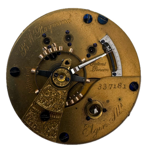 Antique 18s 1874 Elgin B. W. Raymond Hunter Railroad Pocket Watch Movement 70