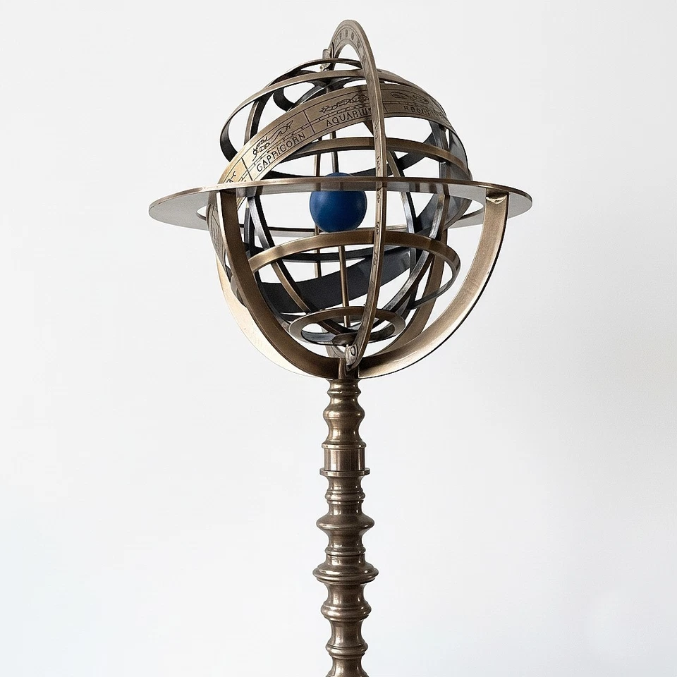 Decoración Globo Esfera Armilar Latón - Adorno Escritorio Astronomía Estilo Vintage Foto 4 de 4