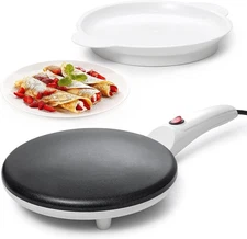 Moss & Stone Electric Crepe Maker 8 Inch, Portable Crepe Maker & Hot Plate Cookt
