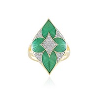 Cavill Ring 925 Sterling Silber Vergoldet Grun Zirkon 0,47Ct Damen