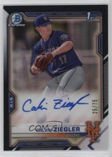 2021 Bowman Draft Chrome Pick Black Refractor 25/75 Calvin Ziegler Auto y6z