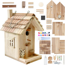Wooden Birdhouse Kit for Adults to Build, DIY Bird House Craft Kits to Paint, Ad