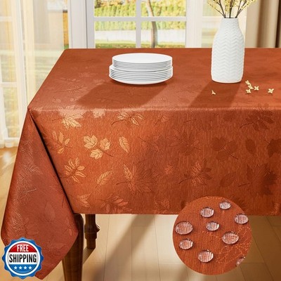 Smiry Rectangle Thanksgiving Tablecloth, 60x140 Inch Fall Waterproof Damask T