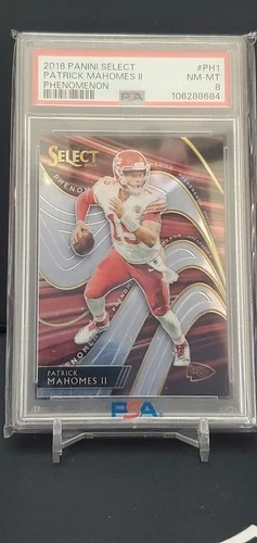 2018 Select Phenomenon Prizm #PH1 Patrick Mahomes II Chiefs PSA 8