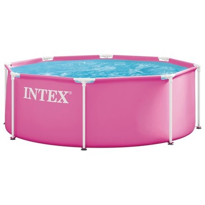 INTEX 28290EP 8Ft X 30In Pink Metal Frame Swimming Pool, Pool Only (Open Box)