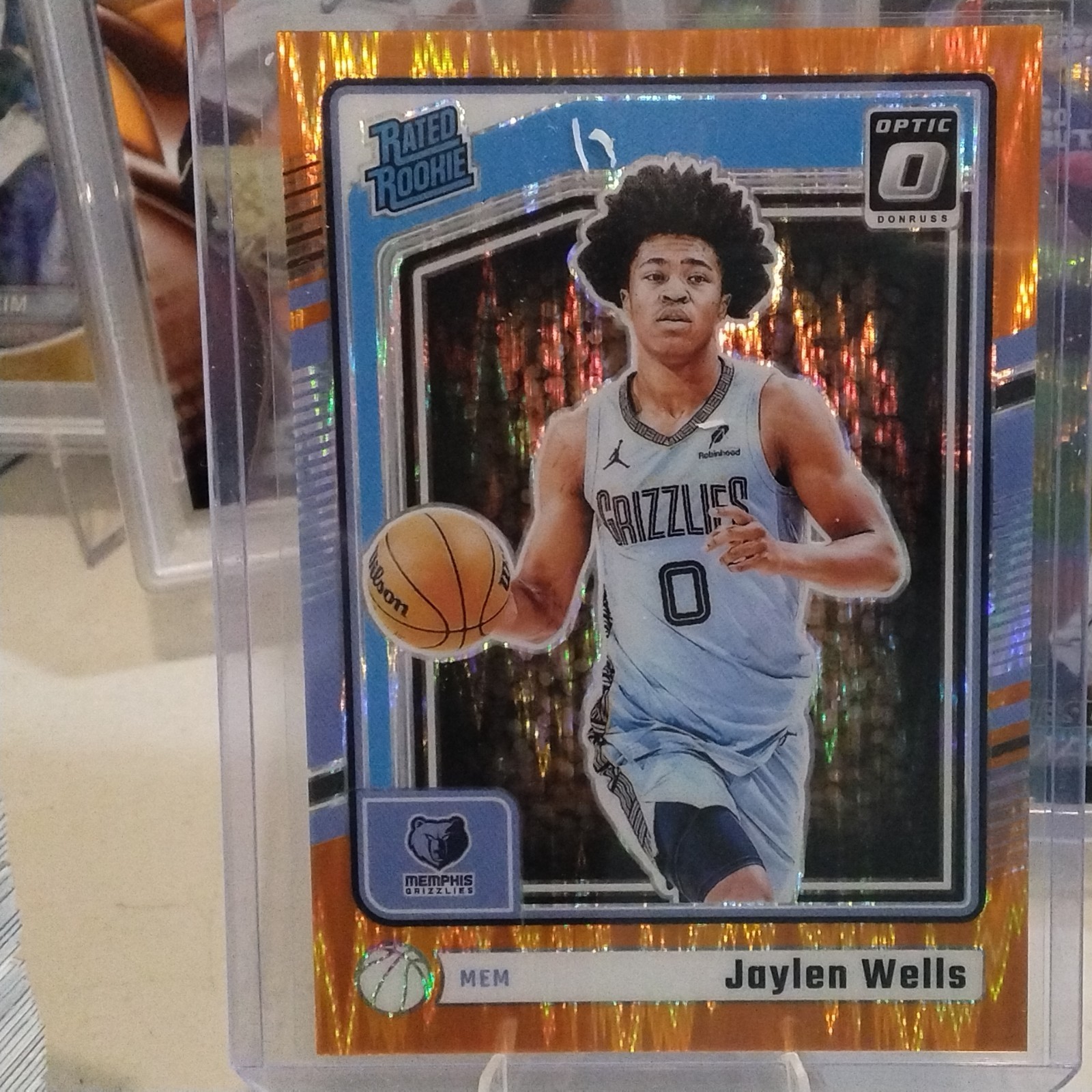 2024-25 Donruss Optic Jaylen Wells Rated Rookie #252 Orange Shock 115/225 (RC)